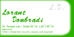 lorant dombradi business card